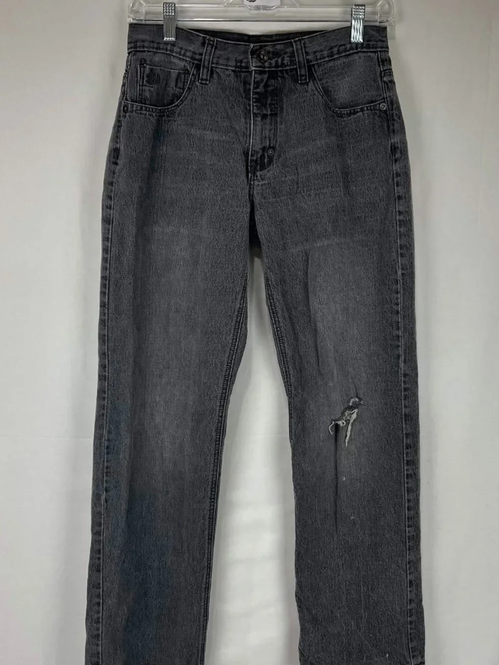 GUC Sean John Jeans Boys Dark Gray Distressed Straight Leg Denim Pants Size 16